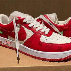 LOUIS VUITTON X AIR FORCE 1 RED SNEAKERS