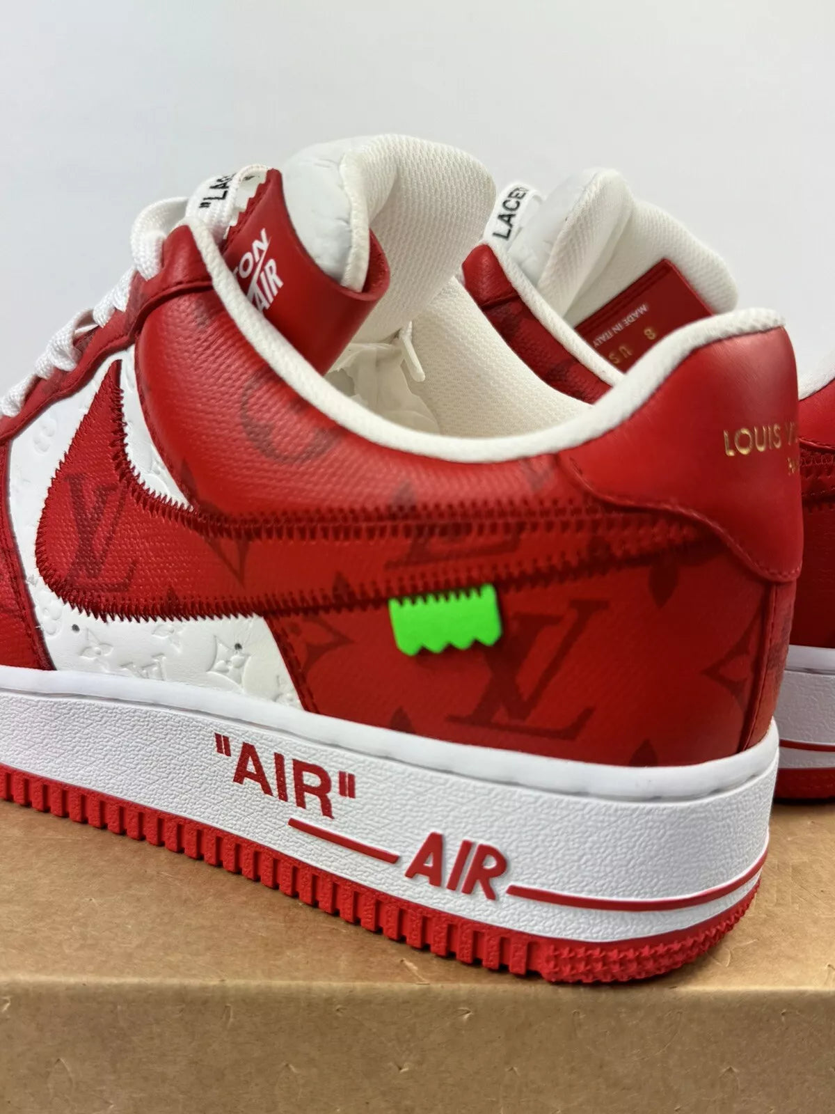 LOUIS VUITTON X AIR FORCE 1 RED SNEAKERS