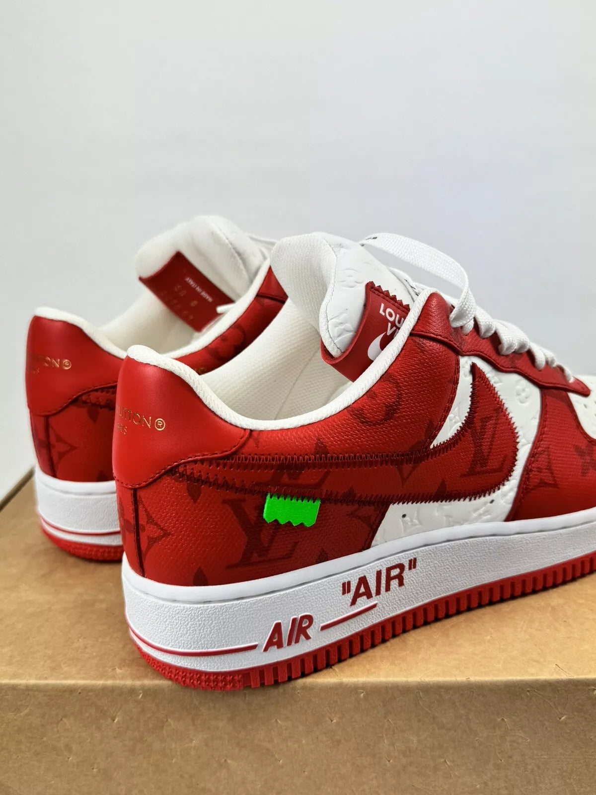 LOUIS VUITTON X AIR FORCE 1 RED SNEAKERS