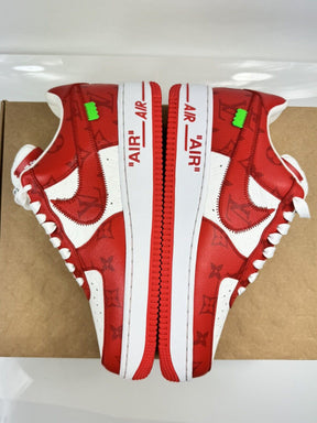 LOUIS VUITTON X AIR FORCE 1 RED SNEAKERS