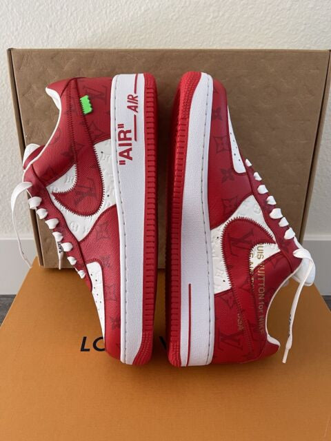 LOUIS VUITTON X AIR FORCE 1 RED SNEAKERS