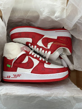 LOUIS VUITTON X AIR FORCE 1 RED SNEAKERS