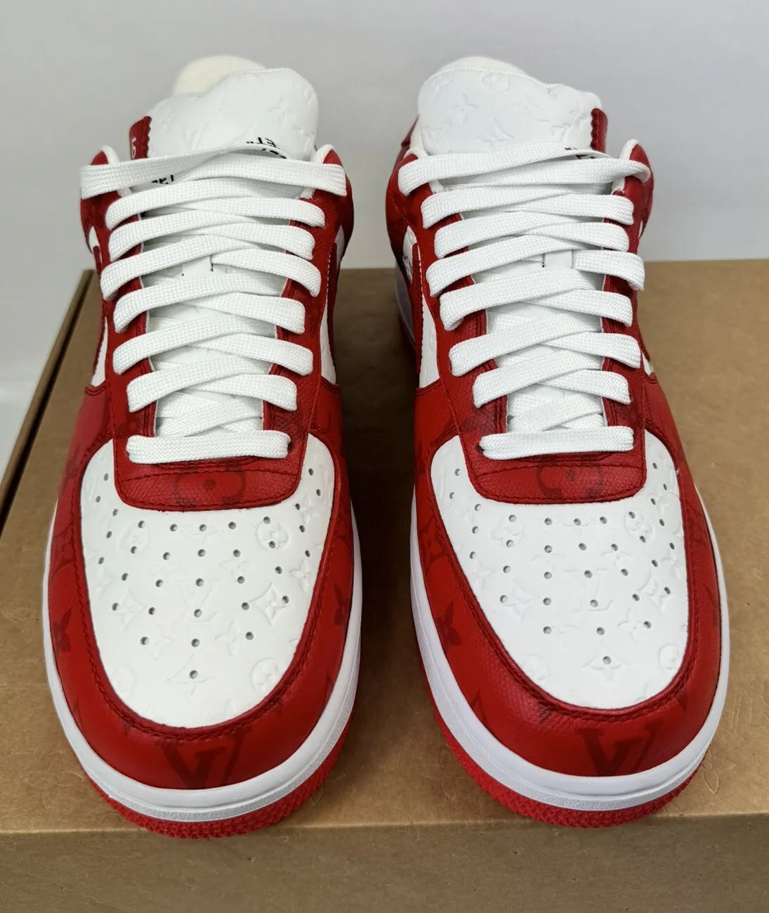 LOUIS VUITTON X AIR FORCE 1 RED SNEAKERS