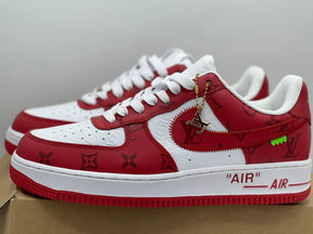 LOUIS VUITTON X AIR FORCE 1 RED SNEAKERS